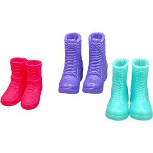 Barbie Fashion Doll Boots In Red Purple & Teal